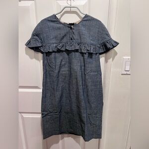 Burberry Casual Dress in Denim Blue with Ruffle Detail